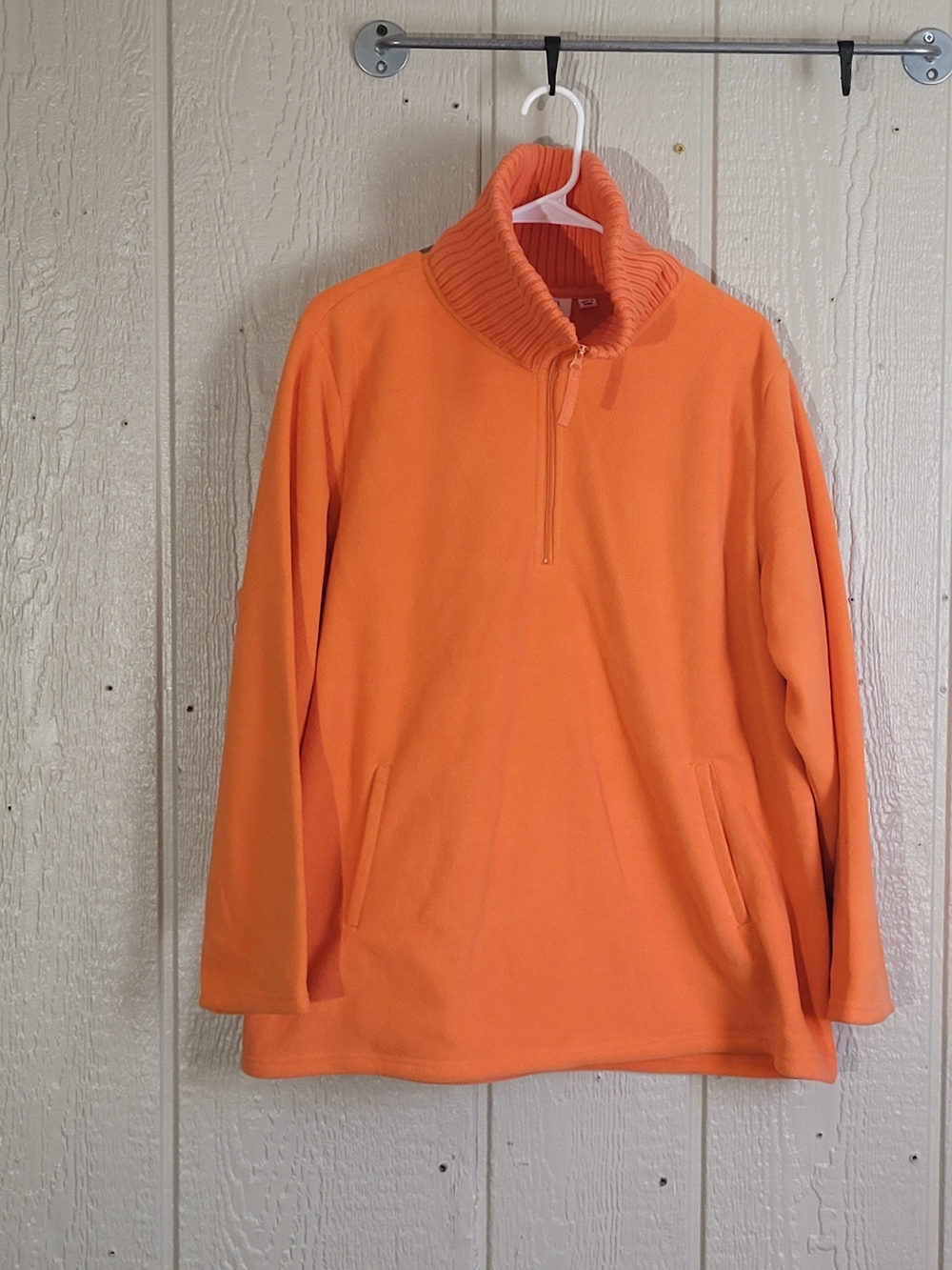 Women's Orange Quarter-Zip Pullover Hoodie